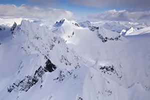 Kristin Piljay Prints: Aerial view of deep snow in the Coast Mountains