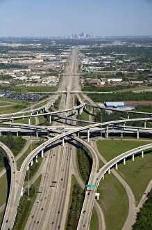 Images Dated 12th April 2008: Aerial view of the freeway interchange of Interstate 45 and the State Highway Beltway 8 in Houston