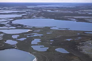 Images Dated 10th August 2007: Aerial view of frozen tundra near Churchill Northern Studies Centre Churchill Manitoba