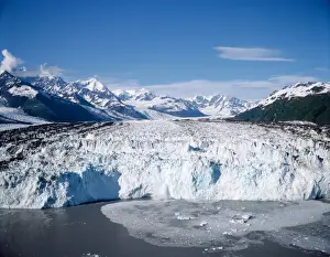 Water Feature Prints: Aerial view of Harvard Glacier and the Chugach Mountains of Chugach National Forest