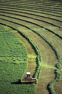 Aerial view of a hay harvest in Grandview, Idaho
