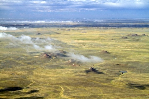 Industry Prints: Aerial view of high plains desert near Gillette, Wyoming, USA