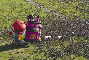 Inflate Prints: Aerial view of launch site at the Albuquerque Hot Air Balloon Fiesta, New Mexico