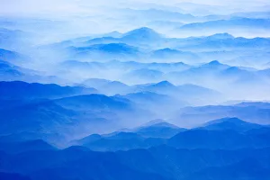 Cappadocia Prints: Aerial view of layers of mountains, Cappadocia, Turkey