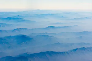Myanmar Prints: Aerial view of mountain, South Asia