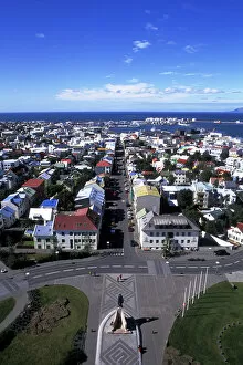 Images Dated 6th October 2003: Aerial View of Reykjavik, Iceland from Hallgrims Church
