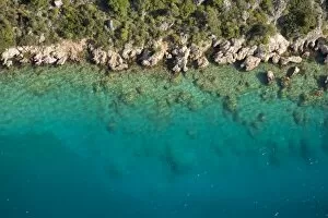 Aerial view of rocky shore in Kas, Antalya, Turkey