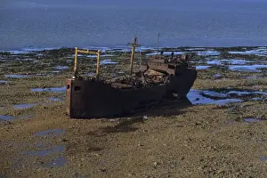 Rusted Prints: Aerial view rusting ship Ithaca 1961 near Churchill Northern Studies Centre Churchill