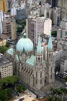 Images Dated 17th January 2007: Aerial view of the Sao Paulo Municipal Cathedral, Brazil