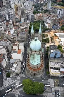 Images Dated 17th January 2007: Aerial view of the Sao Paulo Municipal Cathedral in Brazil