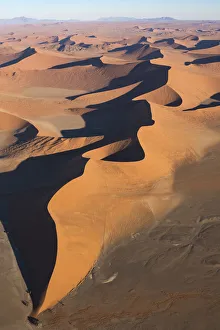 Images Dated 1st August 2016: Aerial view over Sossusvlei sand dunes in Namib-Naukluft National Park, Namibia