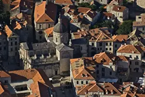 St Blaise Prints: Aerial view of St. Blaise church in Old Town Dubrovnik a UNESCO World Heritage Site
