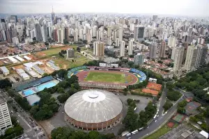 Population Prints: Aerial view of staAidio aAcaro de Castro Mello e GinaAisio do ibirapuera in Sao Paulo