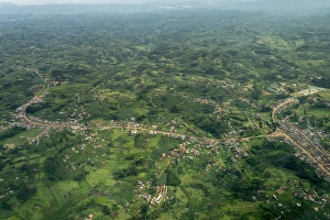 Uganda Collection: Aerial view of Uganda between Entebbe and Bwindi. Uganda