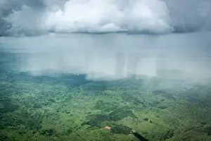 Uganda Prints: Aerial view of a weather cell (rain storm) in south west Uganda