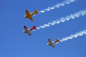 Aerobatic display by North American Harvards, or T-6 Texans, or SNJs