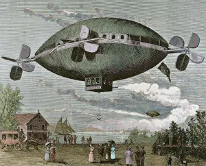Society Prints: Aerostat. Engraving in The Illustration, 1887