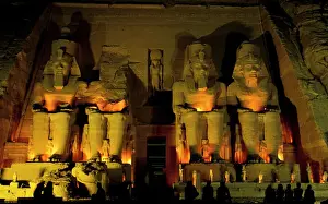 Dark Prints: AF, Egypt, Abu Simbel. Colossal Figures of Ramesses II, Great Temple of Ramessess II