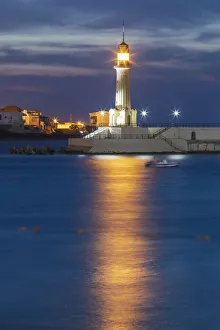 Prints of Africa, Egypt, Alexandria. Lighthouse in the harbor at Alexandria Images Dated 2019 December: Africa, Egypt, Alexandria. Lighthouse in the harbor at Alexandria