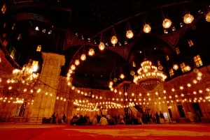 Traveller Prints: Africa, Egypt, Cairo, Muhammad Ali Mosque, The Citadel, Tour groups learn about about