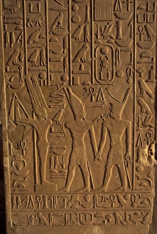 Society Prints: Africa, Egypte, Luxor, Karnak Temple. Hieroglyphic column details, White Chapel