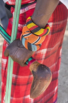 Kenya Gallery: Africa, Kenya, Samburu National Reserve. Tribal handicrafts, jewelry. 2016-08-04