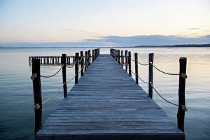 Madagascar Prints: Africa, Madagascar, Mananara River, Aye Aye Island. Dock on the Mananara River