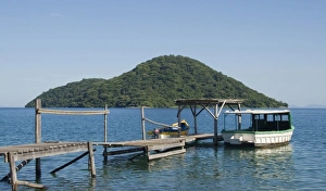 Images Dated 7th April 2007: Africa; Malawi; Cape Maclear; Lake Malawi; Two boats docked at Cape Maclear