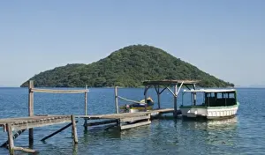 Roy Schwarz Prints: Africa; Malawi; Cape Maclear; Lake Malawi; Two boats docked at Cape Maclear