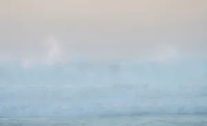 Pastel Prints: Africa, Morocco, Asilah. Ocean waves on shore