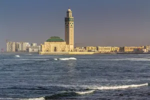 Casablanca Prints: Africa, Morocco, Casablanca. King Hassan II Mosque