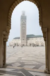 Mosque Prints: Africa, Morocco, Casablanca. Mosque exterior