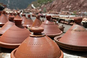 Pottery Prints: Africa, Morocco. Close-up of tajine pottery used for cooking