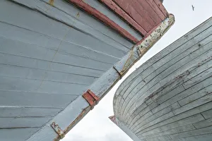 Curved Prints: Africa, Morocco, Essaouira. Boat shapes
