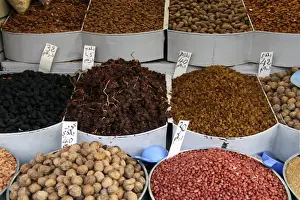 Spice Prints: Africa, Morocco, Fes. Legumes, nuts & raisins of Morocco
