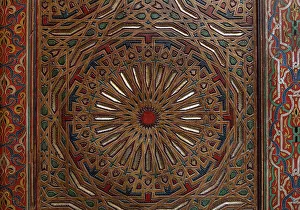 Bill Young Prints: Africa, Morocco, Fes. Ornate design on wall