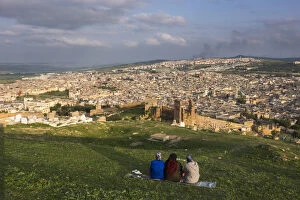 Africa, Morocco, Fes. Overview of the city from the Tombs de Merenidi