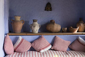 Morocco Gallery: Africa, Morocco, interior of sitting room in hotel Dar Chefchaouen