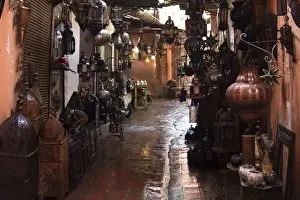 Images Dated 28th March 2014: Africa, Morocco, Marrakech. Moroccan Lamps in Souks of Marrakech