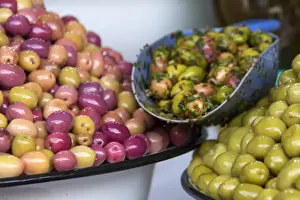 Images Dated 28th March 2014: Africa, Morocco, Marrakech. Olives of Marrakech Souks