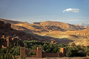 Images Dated 12th March 2012: Africa, Morocco, Ouarzazate. View from Ait Ben Haddou, a UNESCO World Heritage Site
