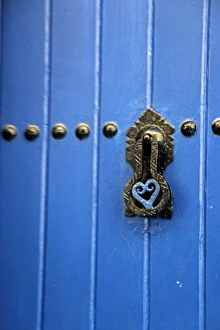 Images Dated 7th March 2012: Africa, Morocco, Rabat. Blue Door of Kasbah of Oudaya, a UNESCO World Heritage Site