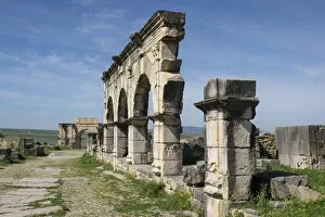 Africa, Morocco, Volubilis. Archeological site of ancient Roman ruins