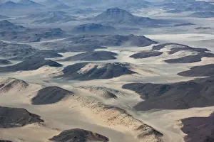 Namibia Prints: Africa, Namibia, Damaraland. Aerial view of the mountains covered with grasses in
