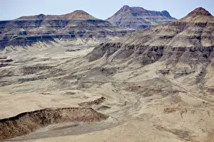 Uninhabited Prints: Africa, Namibia, Damaraland. Aerial view of the mountains and red rocks of Damaraland