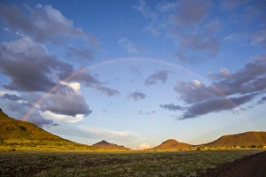 Images Dated 7th April 2014: Africa, Namibia. Landscape with full rainbow