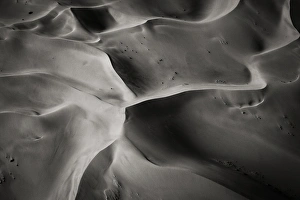 Africa, Namibia, Namib-Naukluft National Park. Aerial view of sand dunes. Credit as