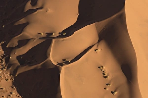 Namibia Prints: Africa, Namibia, Namib-Naukluft Park. Abstract aerial of sand dunes