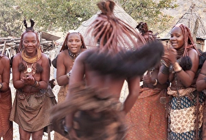 Blur Prints: Africa, Namibia, Opuwo. Himba woman in motion during a dance