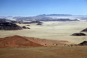 Vast Prints: Africa, Namibia, Sossusvlei. Landscape of Sossusvlei and the Namib